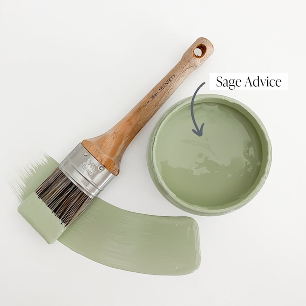 Sage Advice - Green Chalk Style Paint for Furniture, Home Decor, DIY, Cabinets, Crafts - Eco-Friendly All-In-One Paint