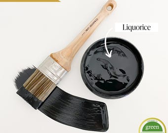 Liquorice - Black Chalk Style Paint for Furniture, Home Decor, DIY, Cabinets, Crafts - Eco-Friendly All-In-One Paint