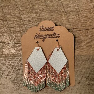 Rose Gold Faux Leather Earrings