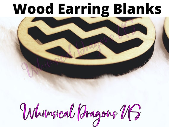 Chevron Tear Drop Wooden Earring BLANKS Jewelry Blanks Earring Blanks Make  Your Own Jewelry Wood Blanks 