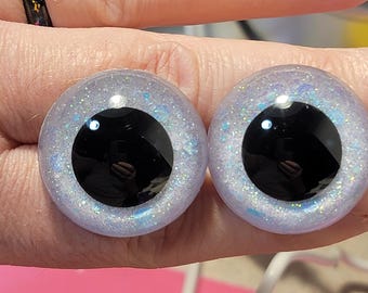 Hand Painted Safety Eyes: Glitter Iridescent Sinker Eyes for Amigurumi