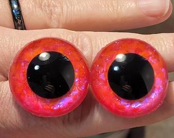 Hand Painted Safety Eyes: Iridescent Glitter Sinker Eyes for Amigurumi