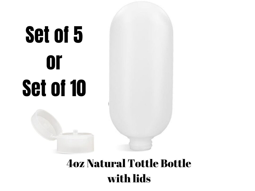 4oz Natural Malibu Bottles 5 or 10 SETS, Tottle Bottles, Lotions, Body Cream Bottles, Shampoo