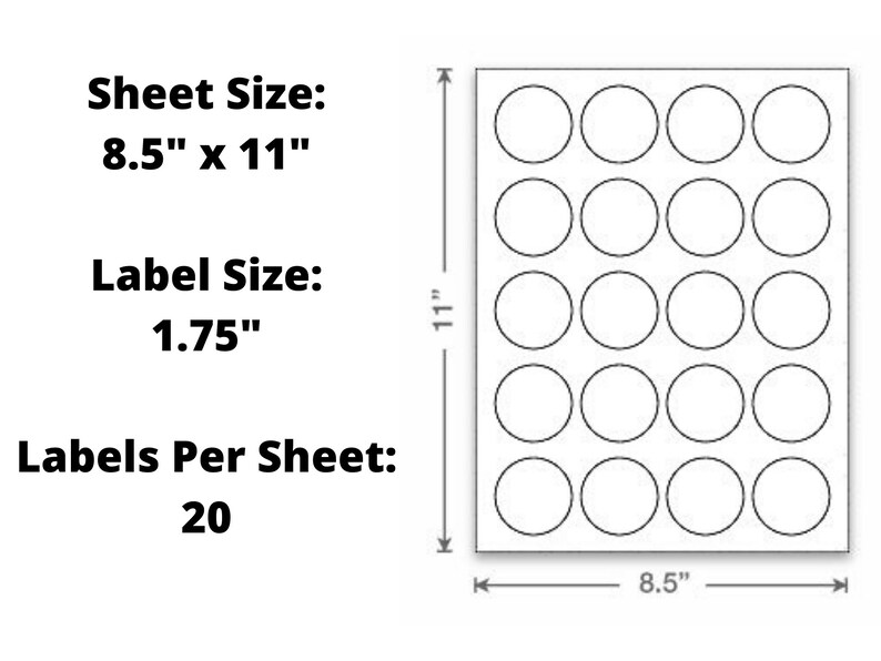 Blank 1.75 CIRCLE Labels for Inkjet & Laser Printers Etsy