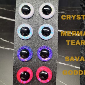Hand Painted Safety Eyes for Crochet Amigurumi, Sinker Eyes with Backers. Glitter Holographic Iridescent, Eyes for Plushies