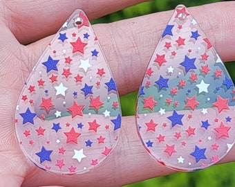 Patriotic Acrylic Jewelry Blanks, Earring Blanks, Make Your Own Jewelry Acrylic Blanks, Jewelry Makers, DIY Earrings