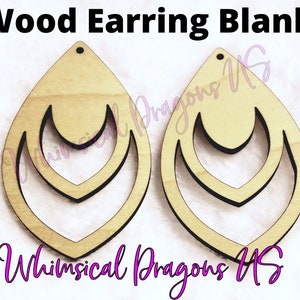 Bulk Water Lily Wooden Earring BLANKS, Jewelry Blanks, Earring Blanks, Make  Your Own Jewelry Wood Blanks 