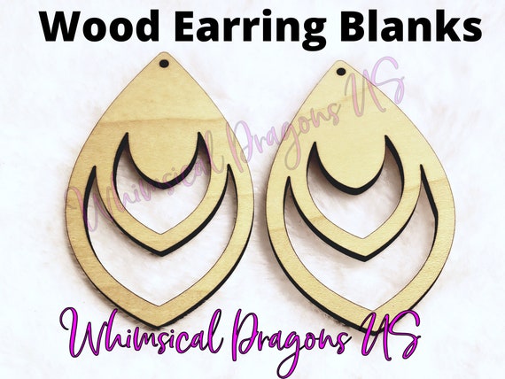Triple Drop Wooden Earring BLANKS Jewelry Blanks Earring Blanks Make Your  Own Jewelry Wood Blanks 