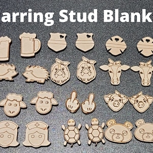 Wooden Stud Earring BLANKS #2, Jewelry Blanks, Earring Blanks, Make Your Own Jewelry Wood Blanks, DIY studs