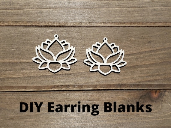 Bulk Water Lily Wooden Earring BLANKS, Jewelry Blanks, Earring Blanks, Make  Your Own Jewelry Wood Blanks 