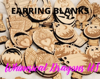 Bulk Wooden Earring Blanks: Laser Cut Maple & Birch, DIY Jewelry Making