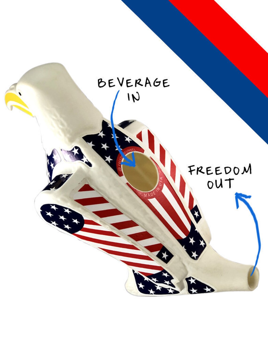 American Freedom Funnel The Patriotic Eagle Beer Bong Etsy