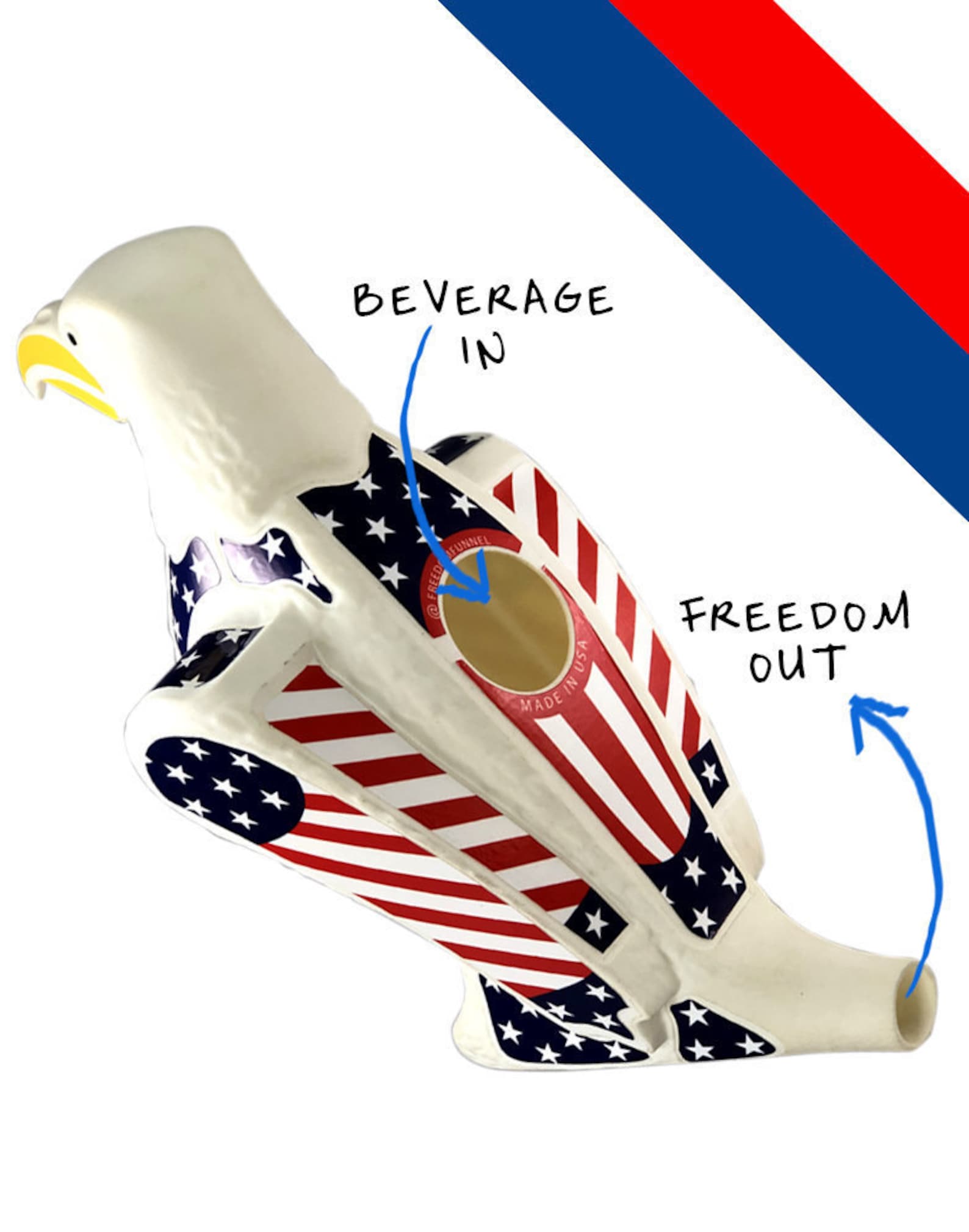 American Freedom Funnel The Patriotic Eagle Beer Bong Etsy