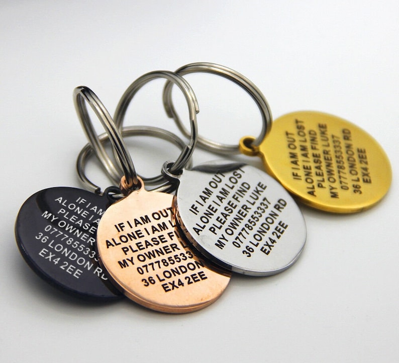 Personalised Deep Engraved Dog Tag ID Dog Cat Pets Name Etsy