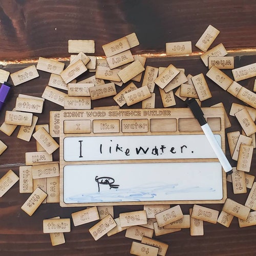 Sight Word Sentence Builder Board Say It Write It Draw It Etsy