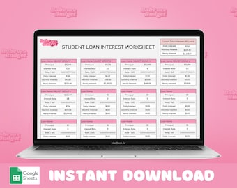 Student Loan Interest Worksheet