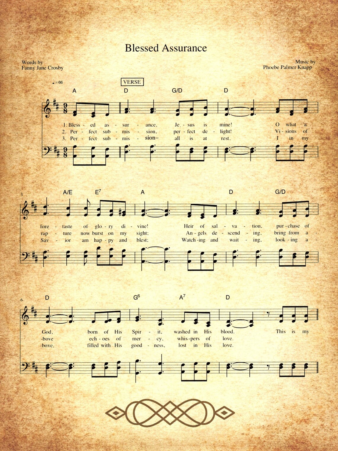 Blessed Assurance Sheet Music Printable Vintage Sheet Music Etsy