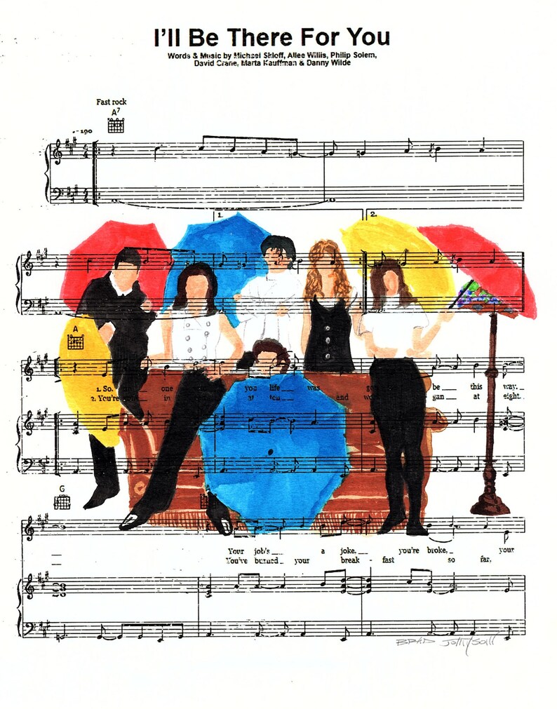 FRIENDS TV Show Gift Art Print Music Gift Song Lyrics Wall Art Etsy