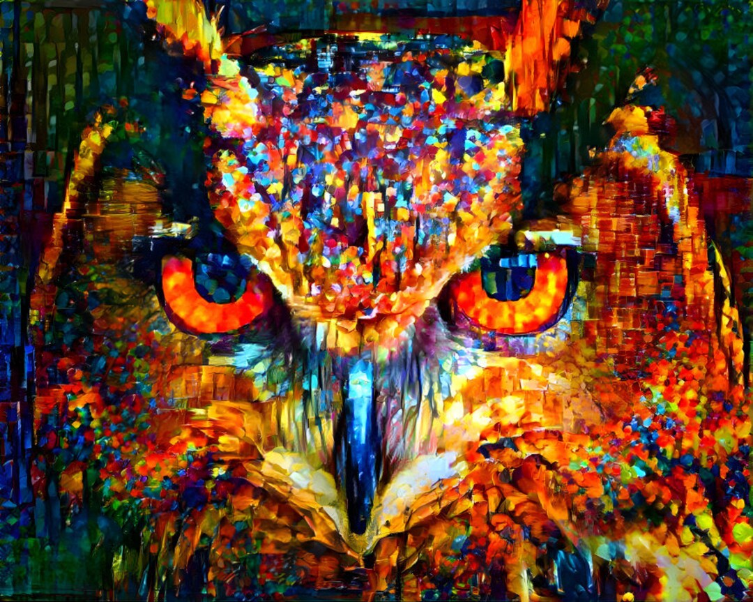 Owl Art Print Wall Art Owl Wall Art Owl Art Print Owl Painting Etsy