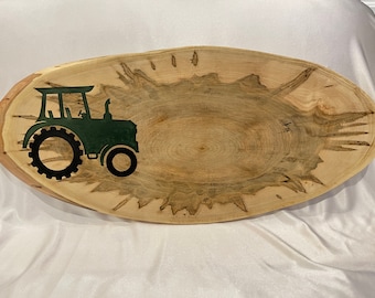 Live Edge Oval Tractor Charcuterie Board