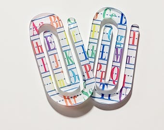 Acrylic Teacher Paperclip Bookmark: Jumbo Size, Classroom Gift (Set of 2)