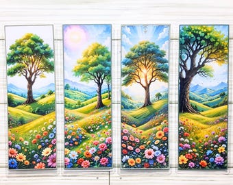 Botanical Tree Bookmark: Nature Landscape Reading Accessory