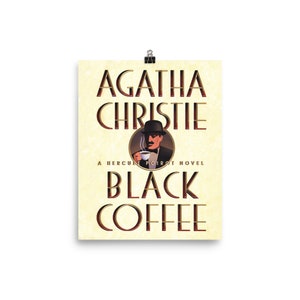 Agatha Christie Book Cover Digital Download Black Coffee / Vintage Book Cover / Art Deco / Hercule Poirot / Murder Mystery / Coffee