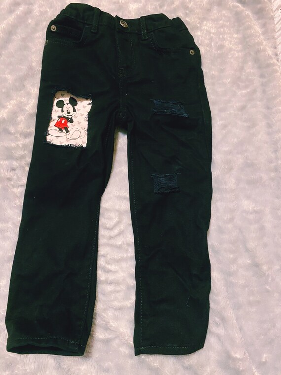 Distressed/ripped Mickey Mouse Skinny 