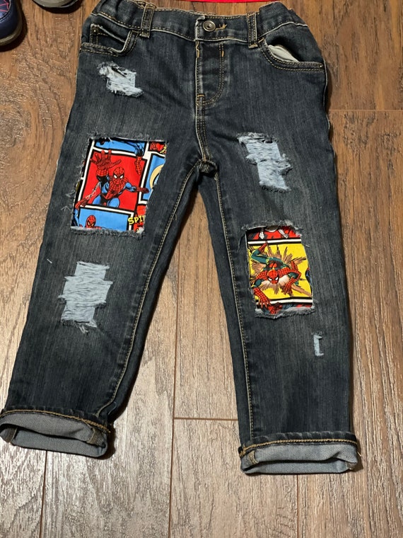 Gescheurde Spiderman Skinny Jeans 6M-16 Baby Boy's Distressed Peuter Kleding Jongenskleding Babykleding voor jongens Broeken 