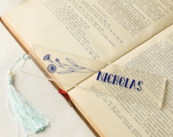 Personalized Birthflower Bookmark,Fantasy Bookmark, Floral Bookmark, Cute Bookmark, Personalised Bookmark, Birthday Gift, Bookmark For Women