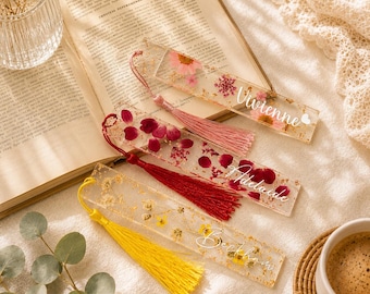 Personalized Pressed Flower Bookmark, Daisy Resin Bookmark, Book Lover Gift, Floral Bookmark for Women, Gift for Teachers, Thanksgiving Gift