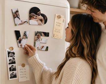 Custom Photo Fridge Magnet, Personalized Acrylic Magnet, Couples Gift, Anniversary Gift, Valentine's Day Gift for Him, Engagement Gift