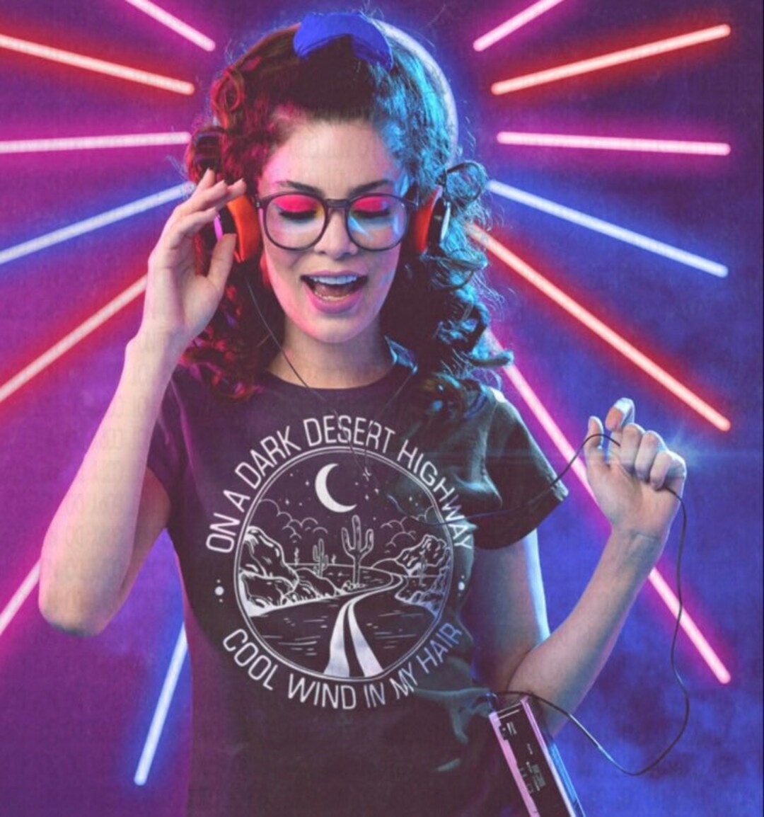 On the Dark Desert Highway Graphic Tee, Graphic Tshirts Etsy