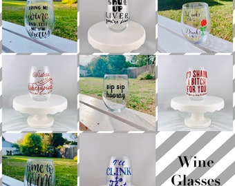 Personalized Wine Glass, Sisters Wine Glass, Best Friend Wine Glass, Custom Stemless Wine Glass