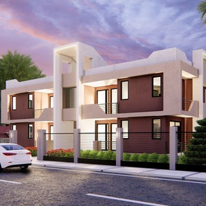2 Bedroom Duplex House Floor Plan Option 1, Instant Download, Duplex House Plans for Sale, Multi-Family Homes, Semi-detached House Plan.