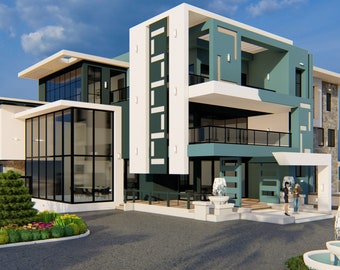 9 Bedroom Ultra-Modern Mansion Floor Plan, 17170 Sqft (Download)