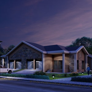 4 Bedroom Duplex House Plan, Family Duplex, 4 Bed Duplex Floor Plan, Instant Download, Duplex House Plan, semi-detached House plan, Buy Now.