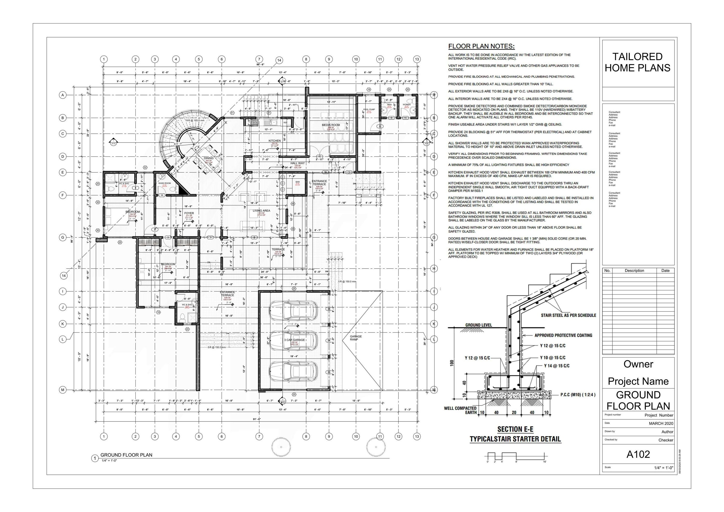Luxury 4 Bedroom House Plan, Modern Architecture DWG File (digital File ...