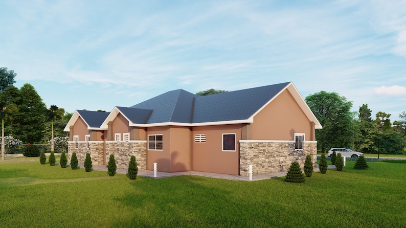 4 Bedroom Floor Plan With Twin Car Garage 3000sqft House Plan - Etsy