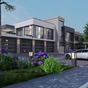 6 Bedroom 6.5 Bath Luxury House Plan Dark Light Grey Option 1,6000Sqft Ultra-Modern Floor Plan,Instant Download,House Plan For Sale,Buy Now.