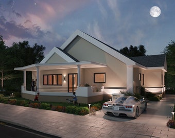 2 Bedroom House Floor Plan Instant Download, Affordable House Floor Plan, Modern House Plans For Sale, Build Your Own Luxury Home, Buy Now.