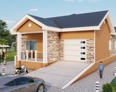 1280 Sqft 1 Bedroom House Plan with Garage (32x40 ft)