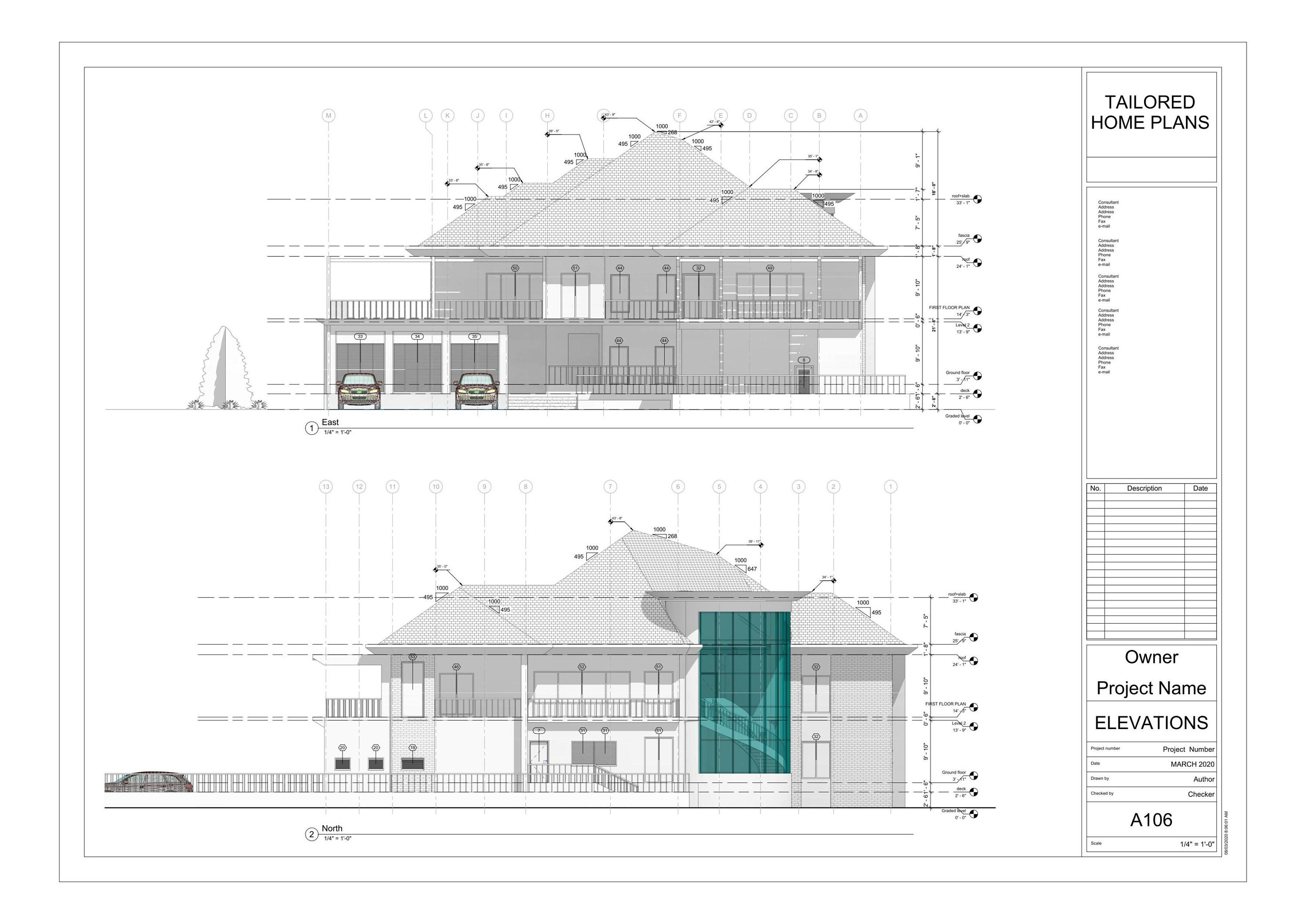 Luxury 4 Bedroom House Plan, Modern Architecture DWG File (digital File ...