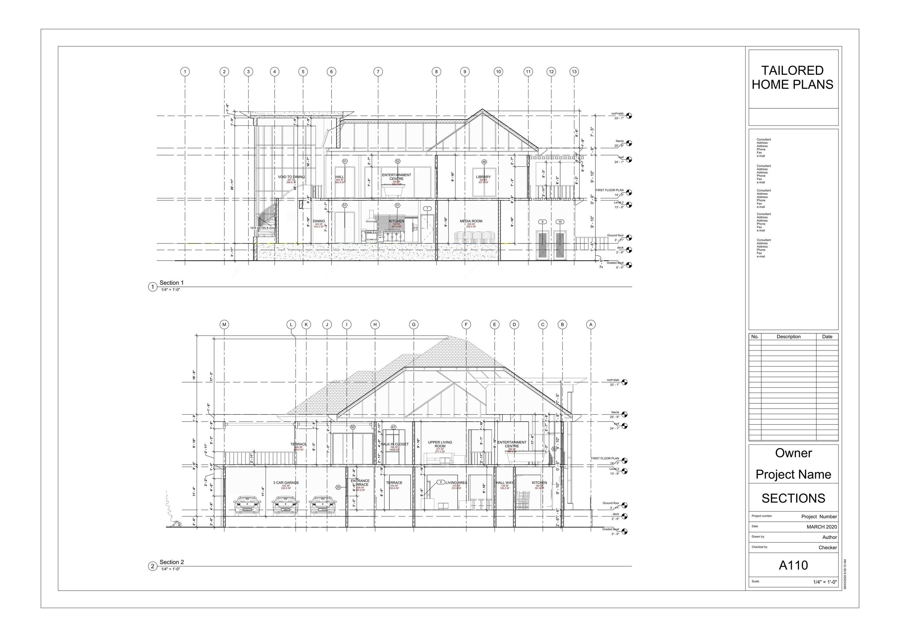 Luxury 4 Bedroom House Plan, Modern Architecture DWG File (digital File ...