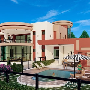5 Bedroom house plan (option 3), 5760sqft house plans, 5 Bedroom Floor Plans, Modern house Plans, Instant Download Floor plans, Buy Now,