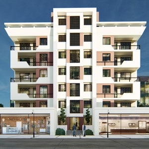 3 Bedroom,5 Story Duplex House Plan,with Retail Space Option1,White Burnt Sienna,36,160Sqft,Instant Download,Duplex Plans, Multi-Family.