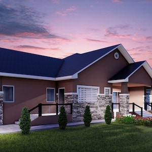 4 Bedroom Floor Plan with Twin car Garage, 3000Sqft House Plan for Sale, Modern House Plan, 54x74 House Plan, Instant Download, Buy Now.