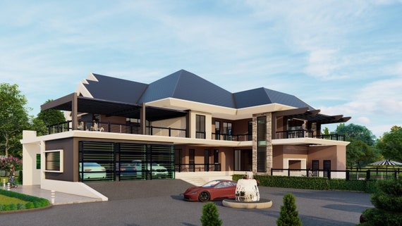 4 Bedroom Luxury House Plan with Three Car Garage,5500sqft House Plan, 4 Bedroom 4.5 bath Floor Plans,Architectural Plans for Sale, Buy Now.