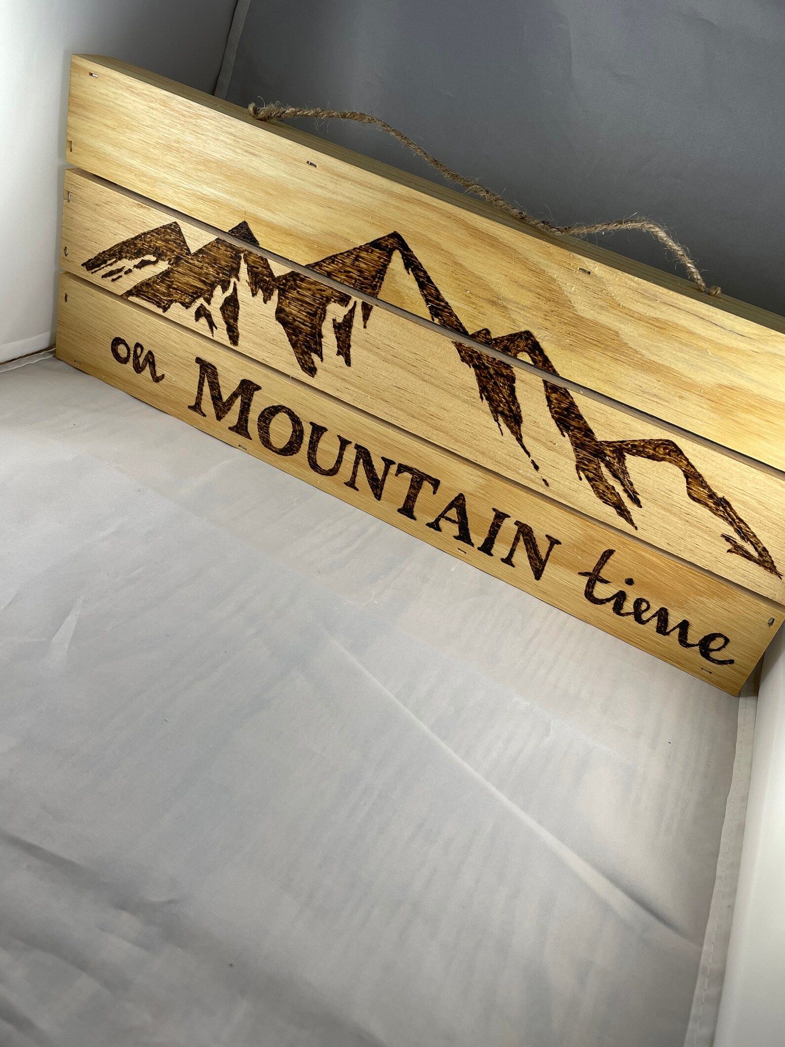 On Mountain Time Wood Burn Wall Pallet Plaque Pyrography Etsy