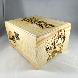 Pokemon Wood Burned Trinket Box, Pyrography Keepsake Storage